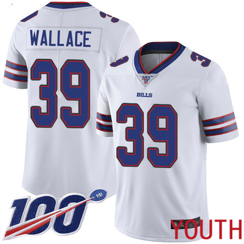 Youth Buffalo Bills 39 Levi Wallace White Vapor Untouchable Limited Player 100th Season NFL Jersey